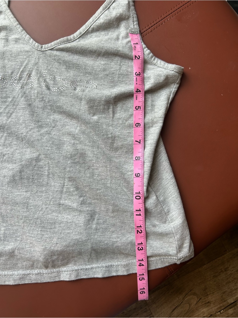 bebe Light Gray Rhinestone Logo Tank - Picture 6 of 6
